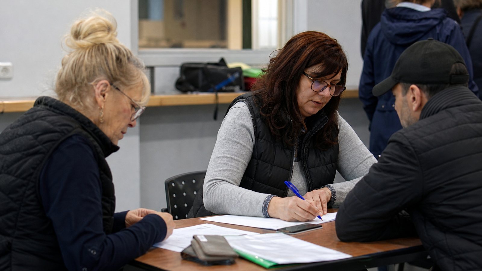 Bénévoles accueillant les adhérents au stand d'inscription d'un club sportif à la rentrée